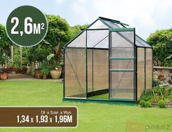 Zdjęcie BioPeak Szklarnia Ogrodowa Aluminium + Poliwęglan 1,3x2x2m Zielona - Olsztyn