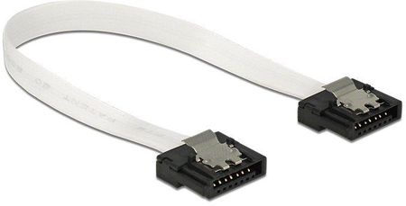 Delock Przewód SATA FLEXI 6 Gb/s o dł. 10 cm biały metalowe zaciski 83830 (83830)