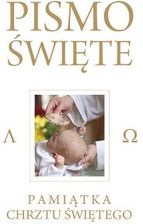 Pismo Święte Starego i Nowego Testamentu Białe Pamiątka Chrztu Świętego