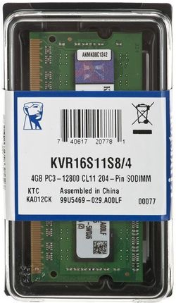 Kingston SODIMM 4GB DDR3 (KVR16S11S84)