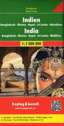 Indie, Bangladesz, Bhutan, Nepal, Sri Lanka, Malediwy, 1:2 000 000