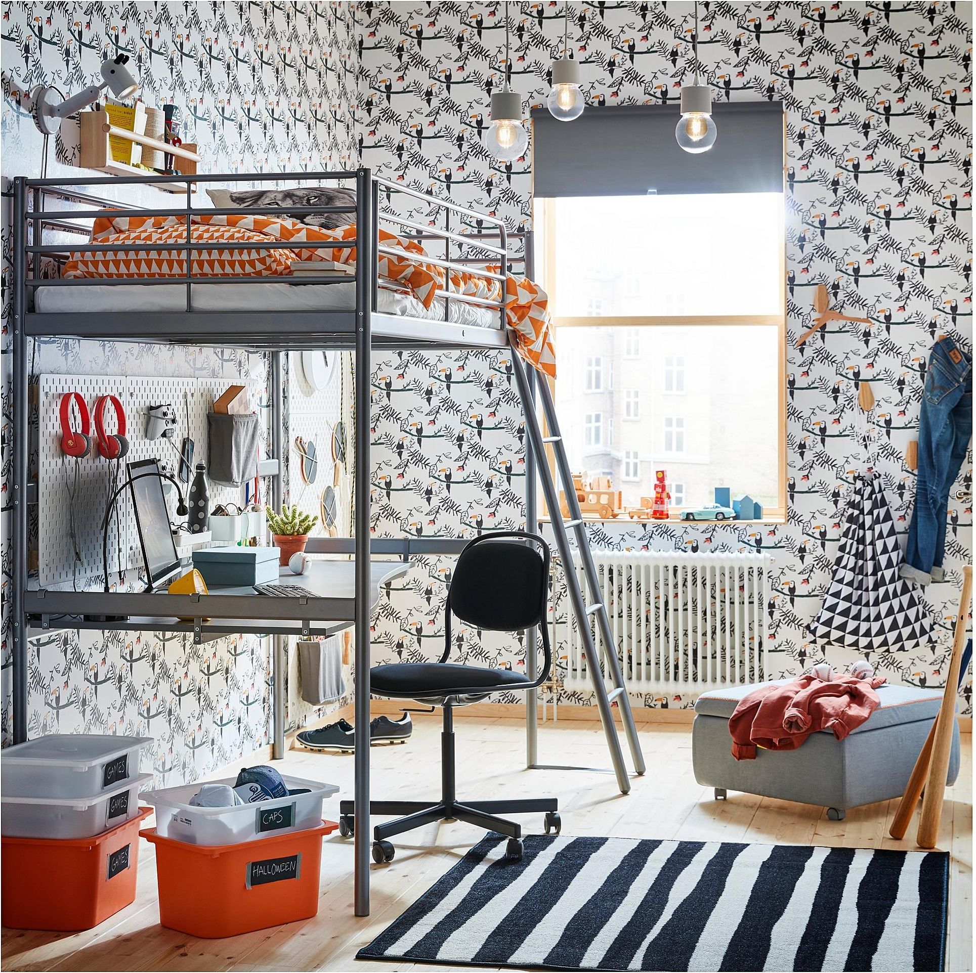 Ikea Svarta Rama Łóżka Na Antresoli Z Blatem Srebrny 591.512.71