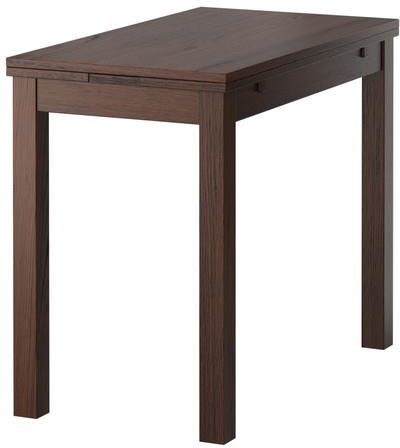 IKEA　HJORSTA IKEA BJURSTA stół rozkładany 90x90x74 BRĄZOWY - 7169078371