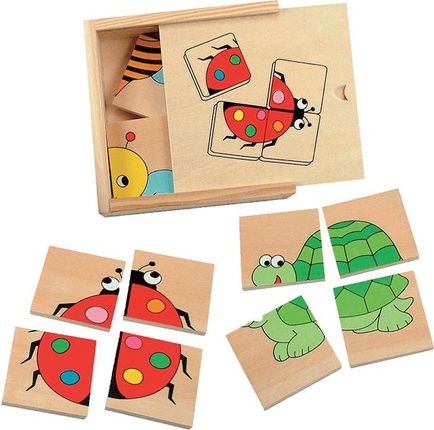 Woody Minipuzzle drewniane zwierzątka w pudełku (90328)