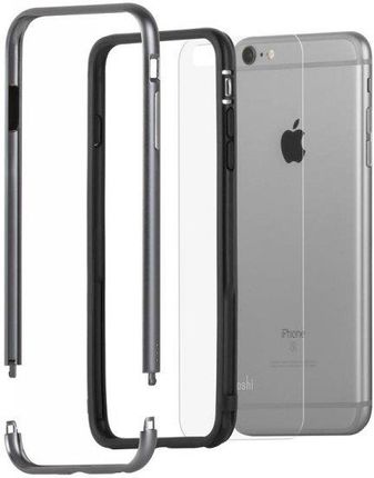 Moshi iGlaze Luxe - Aluminiowy bumper iPhone 6 Plus/6s Plus Titanium Grey