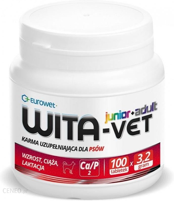  Wita-Vet Junior+Adult preparat witaminowy dla ciężarnych suk i szczeniąt 3,2g 100tabl.