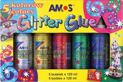 Zdjęcie Amos Klej Z Brokatem Gcl120P5 120Ml X 5 Kolorów - Warka