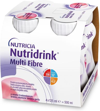 Nutridrink Multi Fibre smak truskawkowy 4x125ml