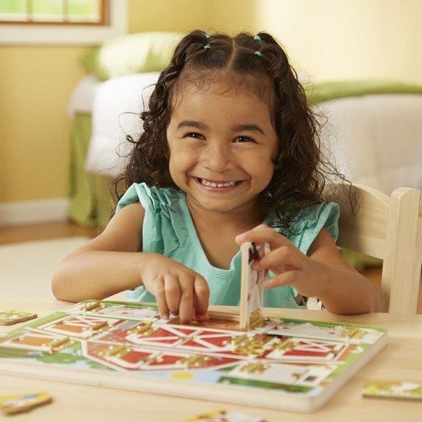 Melissa & Doug Tablica Edukacyjna Farma Otwórz I Zamknij 14592