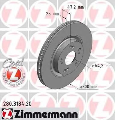 Tarcza Hamulcowa Zimmermann Tarcza Hamulcowa Honda Cr V Ii 02 06