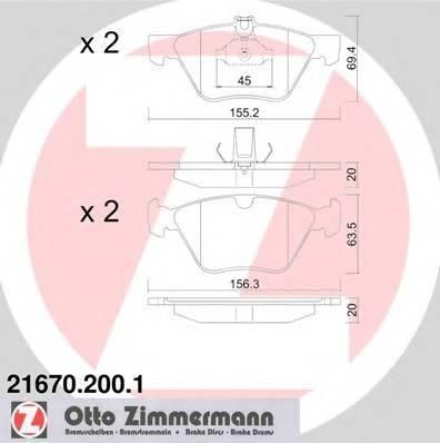 ZIMMERMANN KLOCKI HAMULCOWE MERCEDES W210 E-KLASA 96-02 216702001