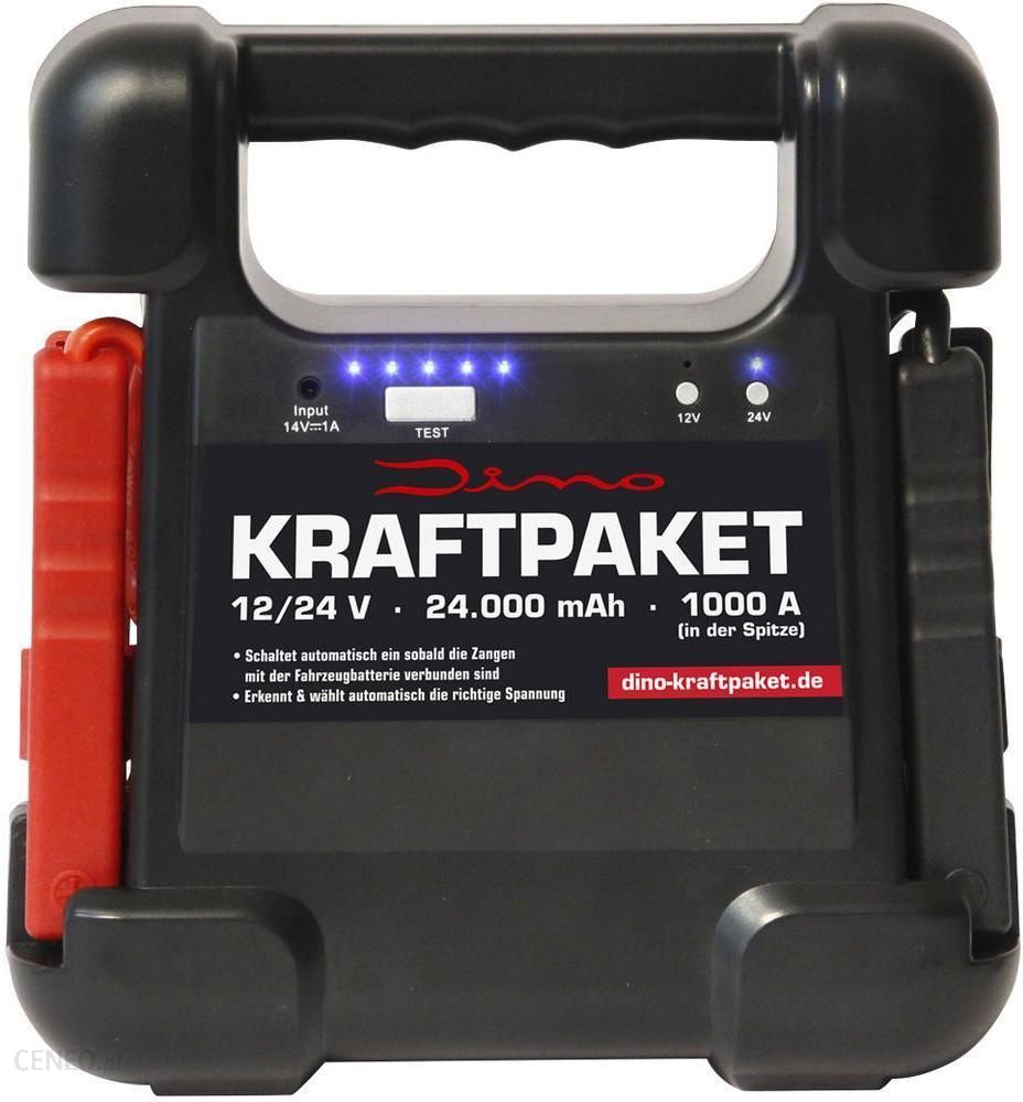 Prostownik do akumulatora Urządzenie rozruchowe DINO KRAFTPAKET 12V+24V  Starthilfe 1000A 24000mAh 136104, Prąd rozruchowy (12V)=500 A, Prąd  rozruchowy=250 A - Opinie i ceny na
