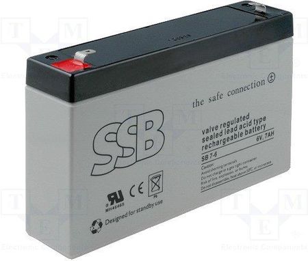 Ssb Akumulator kwasowo-ołowiowy 6V 7Ah Żywotność 6-9 lat (SB76)