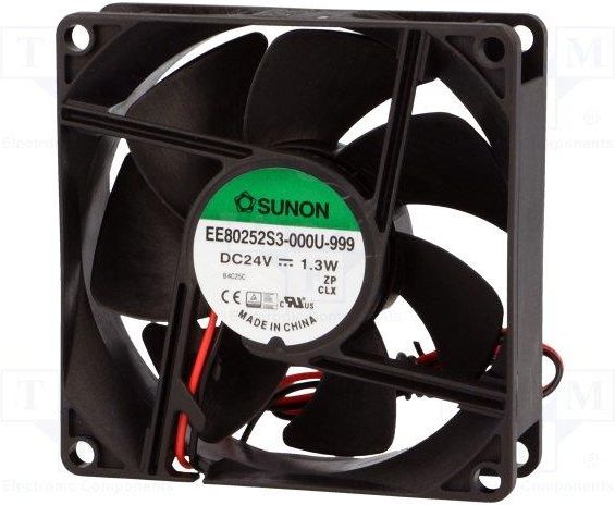 Ventilateur DC Sunon 80x80x25mm 12V - 69.29 M³/h, 33 DBA, Modèle EF80251S1-1000U-A99