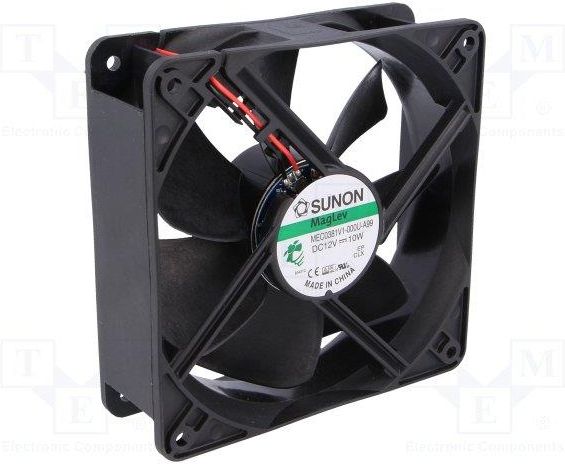 SUNON Lüfter 120x120x38mm 12V & AKYGA Schutzgitter 120mm – 234,4 M³/h Luftstrom, 48 DB, Für PC-Gehäuse