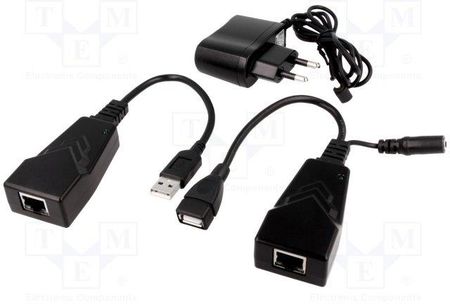 Goobay Repeater USB RJ45 gniazdo, USB A gniazdo, DC 1,3/3,5 gniazdo (69074)