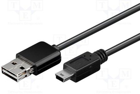 Goobay Kabel USB 2.0 USB B mini wtyk, USB A wtyk easy 1,5m czarny (69139)