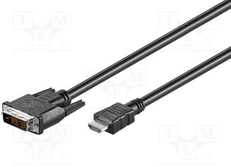 Goobay Kabel HDMI 1.4 DVI-D (18+1) wtyk, HDMI wtyk 1m czarny (50579)