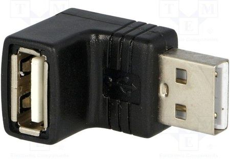Goobay Adapter USB 2.0 USB A gniazdo, USB A wtyk kątowy złocony (68920)