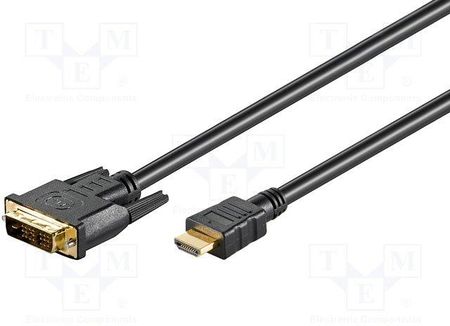 Goobay Kabel HDMI 1.4 DVI-D (18+1) wtyk, HDMI wtyk 1,5m czarny (51881)