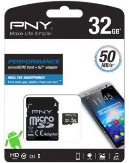 PNY Perfomance XC microSDHC 32GB Class 10 (SDU32GPER50-EF)