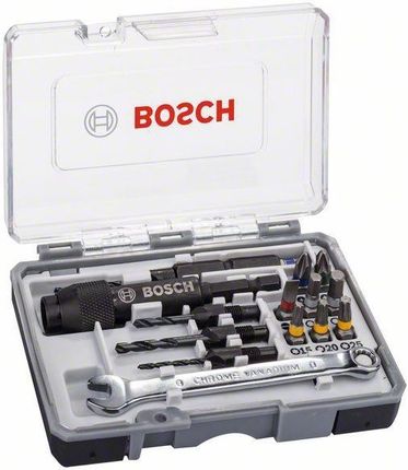 Bosch 20-częściowy zestaw końcówek wkręcających Drill&Drive PH2 PH2 PZ2 SL5 H4 H5 T15 T20 T25 2607002786