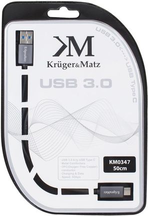 Kruger&Matz Kabel Usb Wtyk 3.0V Wtyk Typu C 5G 1.5M (Km0348)