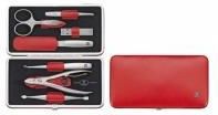 Zwilling Twinox Zestaw do Manicure Frame Case Neats Leather Red 7 el.