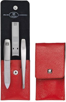 Zwilling Twinox Zestaw do Manicure Pocket Case Neats Leather Red 3 el.
