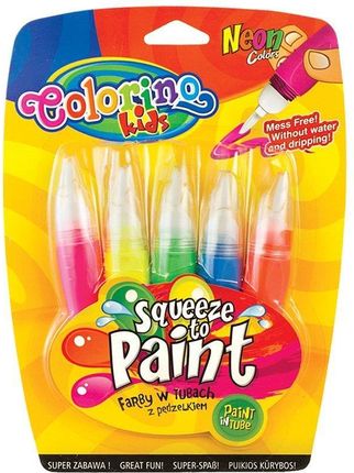 Colorino Kids Farby w tubach z pędzelkiem neonowe 6 kol. 66044PTR