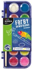 Zdjęcie Derform Farby akwarelowe 12 kolorów KIDEA - (DERF.FA12KKA) - Biała Rawska