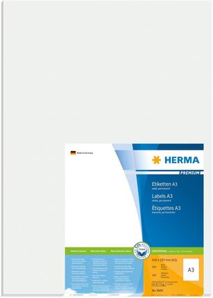Herma A3-Etiketten Premium Weiß 297X420 Mm Papier 100 St. - (8692)