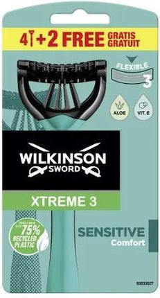 Wilkinson Sword Xtreme 3 Sensitive Maszynki Jednorazowe Aloe Vera 6 Szt