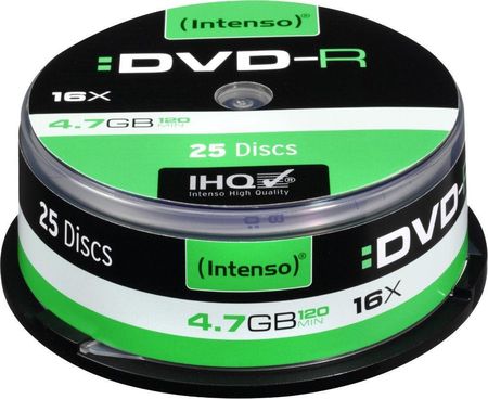 Intenso DVD-R 4.7 GB / 16-krotny - 25szt. w pudełku Cakebox (4101154)