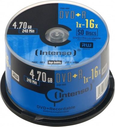 Intenso DVD+R 4.7 GB / 16-krotny - 50szt. w pudełku Cakebox (4111155)