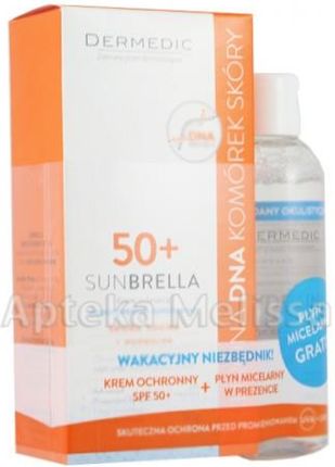 Dermedic Sunbrella Krem ochronny do skóry z problemami naczyniowymi SPF50+ 50 g + Dermedic Angio Preventi Płyn micelarny 100ml