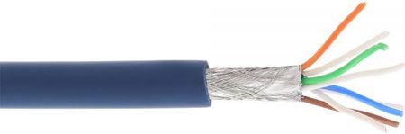 InLine Kabel instalacyjny S/FTP PiMF Cat.6A halogen free 500MHz niebieski 100m (76899B) 