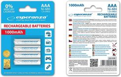 Zdjęcie Esperanza Ni-MH AAA 1000MAH 4 szt. (EZA102W) - Świecie