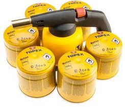 Topex Lampa lutownicza + 6 naboi gazowych z zaworkiem 44E148 - Akcesoria do spawania i lutowania