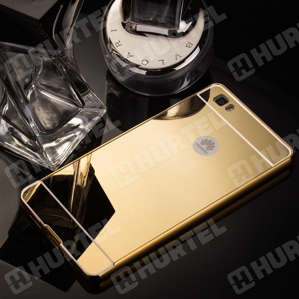 New Aluminiowe Etui Lusterko Metal Mirror Bumper Huawei P8 Lite Złote - Złoty Etui telefon, opinie - Ceneo.pl