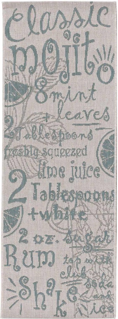 Zdjęcie Dekoria Dywan Cottage Letters wool/spa blue 60x180cm, 60x180cm - Wołów