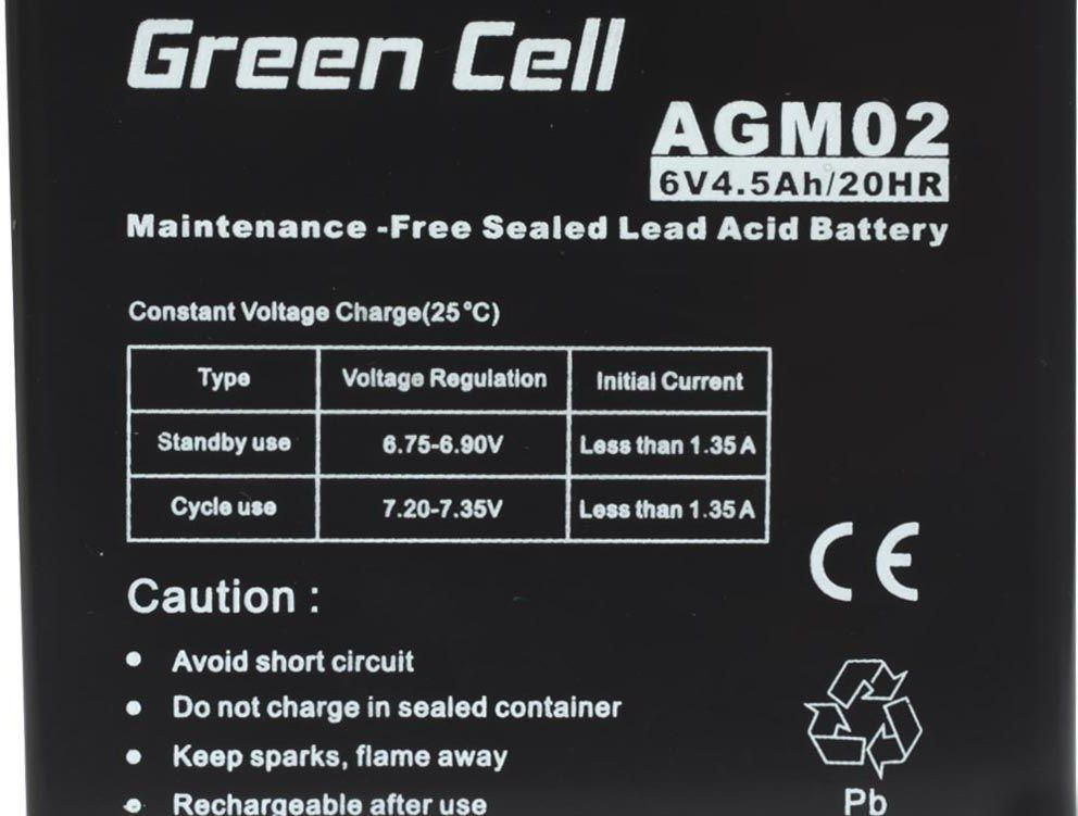 Green Cell Akumulator żelowy AGM 6V 4.5Ah (AGM02 1585) - zdjęcie 1 Green Cell Akumulator żelowy AGM 6V 4.5Ah (AGM02 1585)