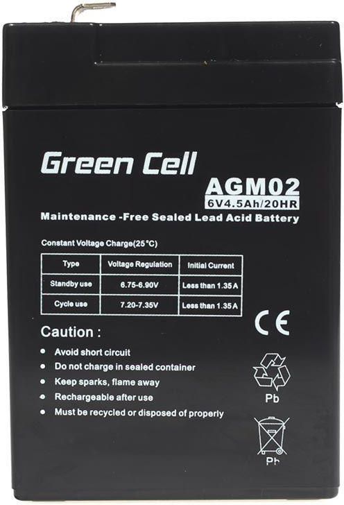 Green Cell Akumulator żelowy AGM 6V 4.5Ah (AGM02 1585) - zdjęcie 3 Green Cell Akumulator żelowy AGM 6V 4.5Ah (AGM02 1585)
