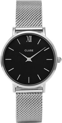 Cluse Minuit Mesh Silver Black CL30015