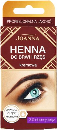 Joanna Henna do Brwi i Rzęs Kremowa 3.0 Ciemny Brąz 15ml