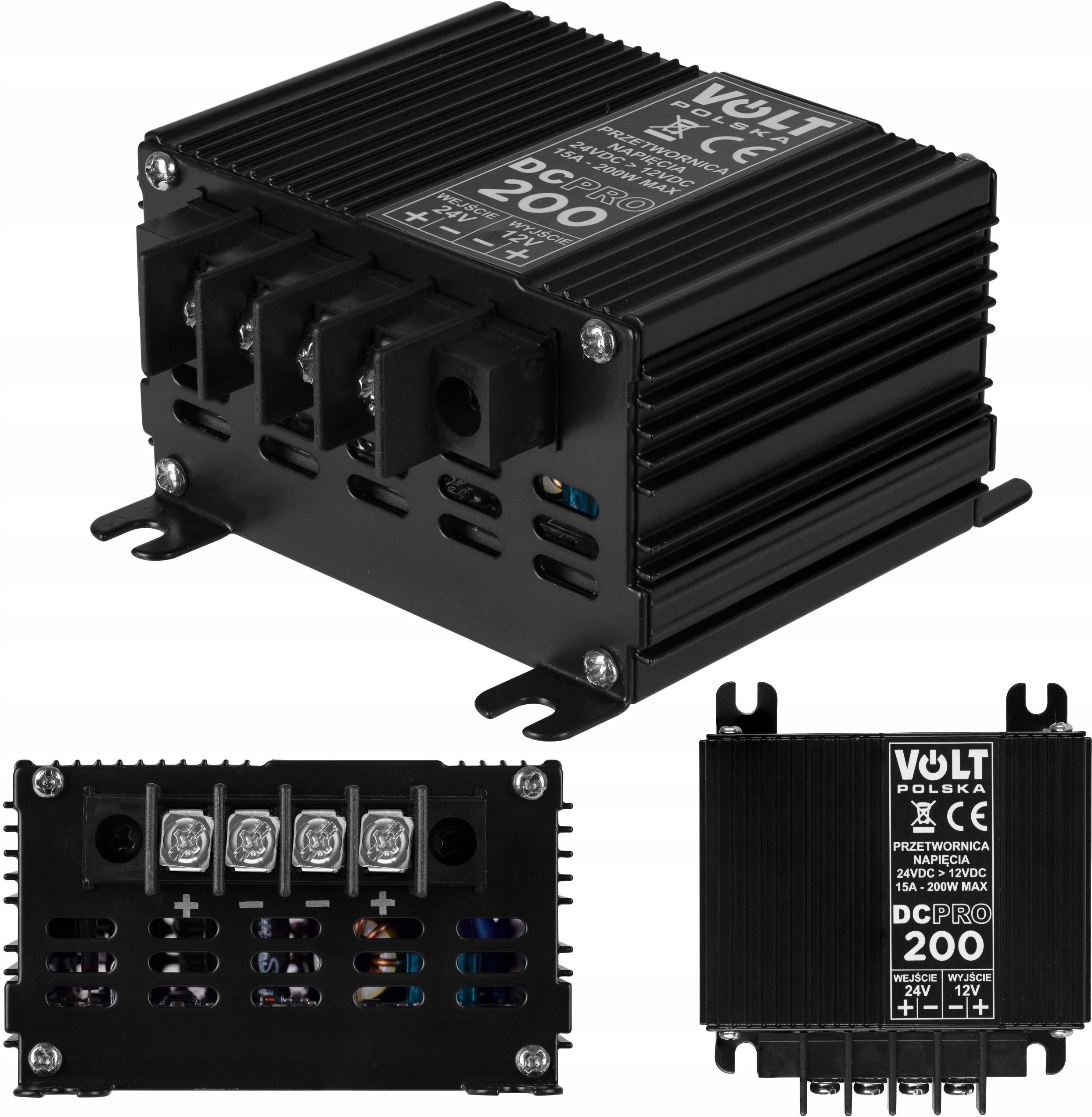 Przetwornica napięcia Reduktor napięcia 200W (24V na 12V) DC-PRO 200