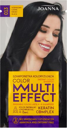 Joanna Multi Effect Color Szamponetka koloryzująca 013 Hebanowa czerń