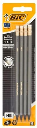 Bic Ołówek Evolution Black z gumką blister 4 sztuki 