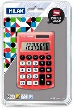 Milan Kalkulator kieszonkowy satynowy czerwony 