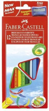 FABER CASTELL Kredki 12 kolorów trójkątne Eco z temperówką
